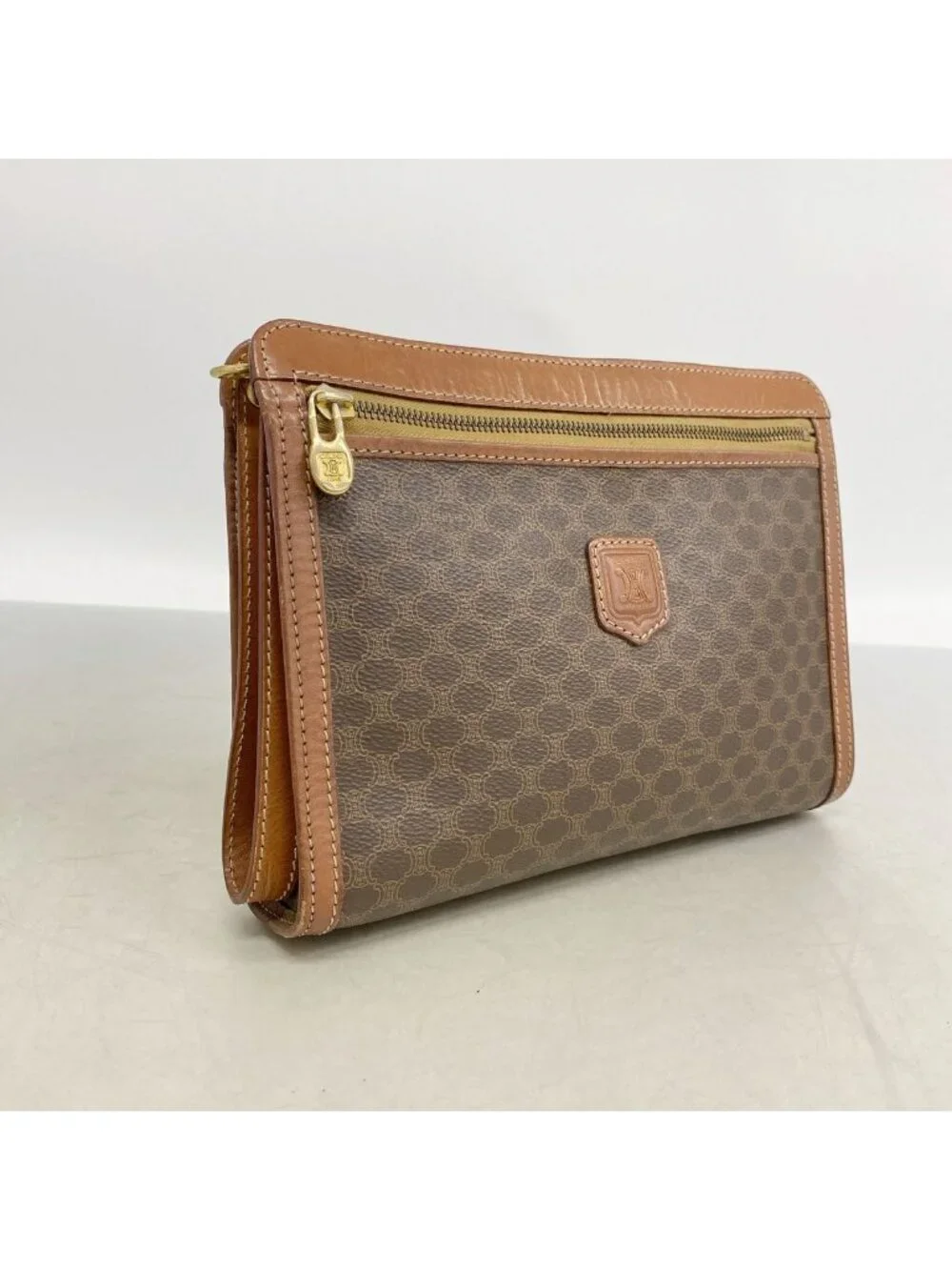 Celine Clutch Macadam Brown Gold